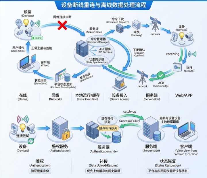 设备断线重连与离线数据处理流程 设备断线重连与离线数据处理流程