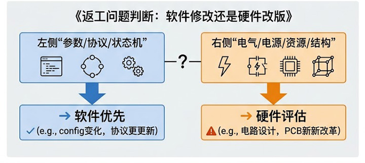 返工问题判断：软件修改还是硬件改版